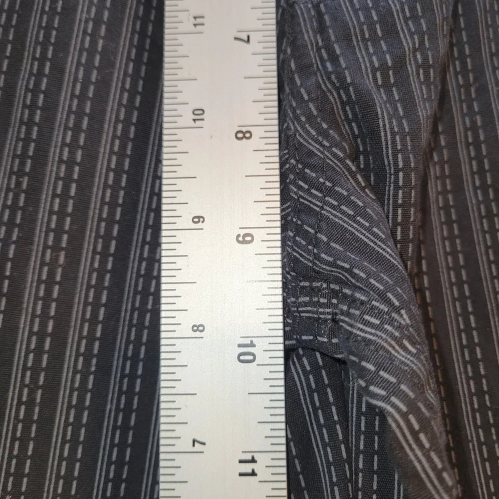 Utility Womens Pinstripe Wide Leg Pants Black Skull O-Ring Mall Goth Size 16
